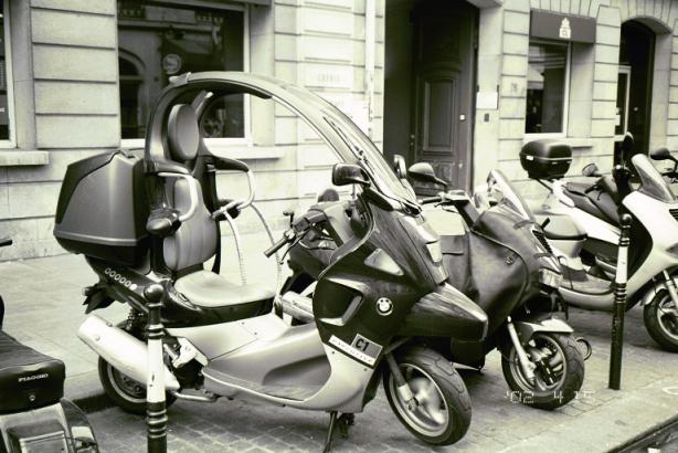 Covered Moped in France